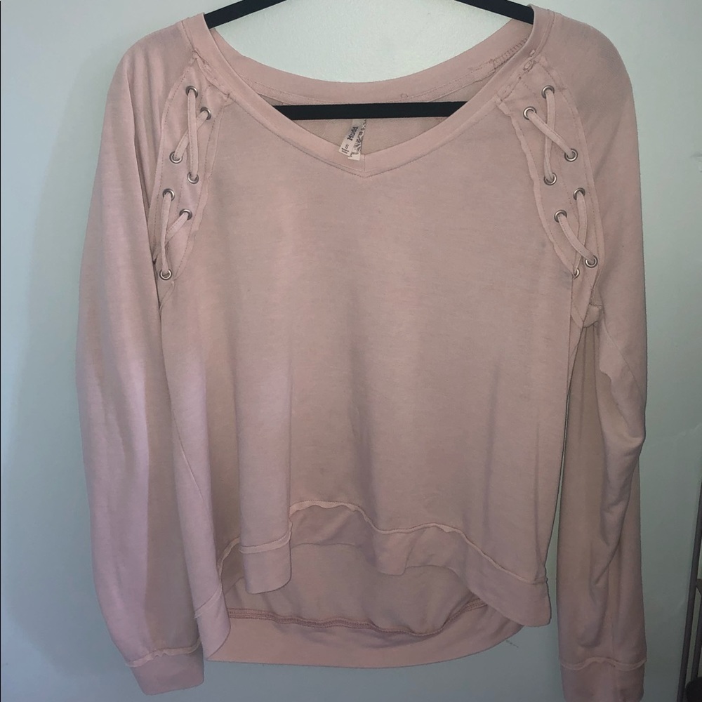 Pastel pink women’s long sleeve shirt